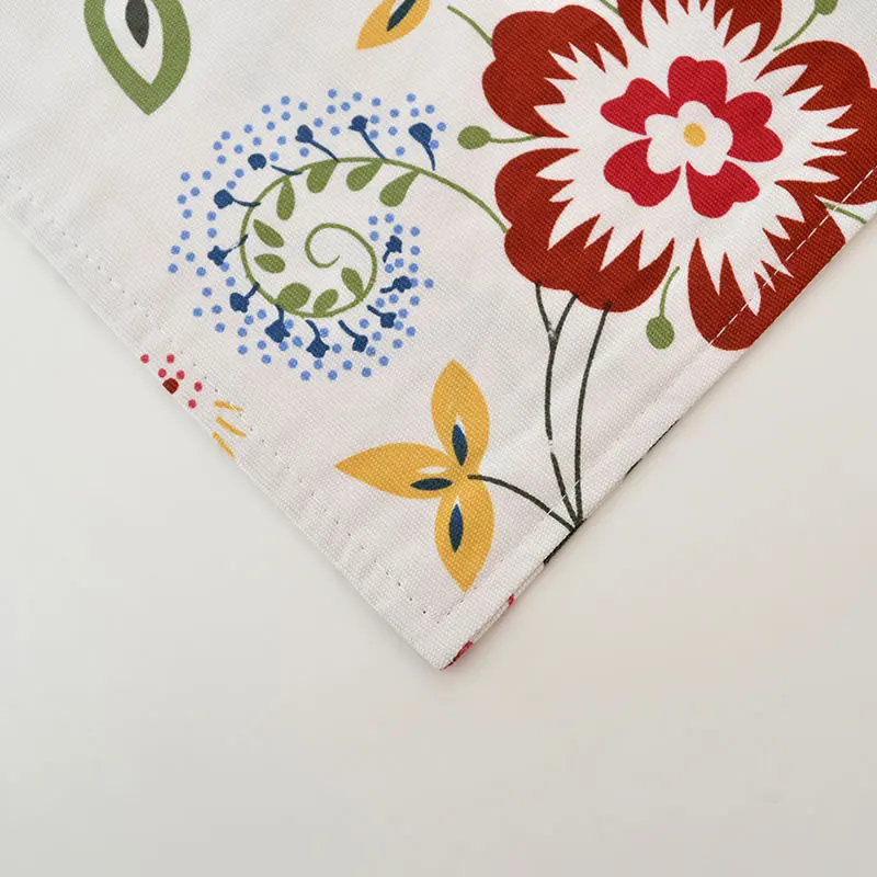 

1pc Home Decoration Double layers Table runner Cotton canvas Blue Flower Printed Accept Customized