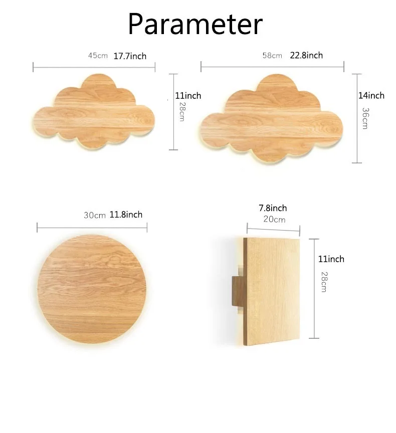 Modern Nordic Wood Eclipse LED Wall Lamp Sconce Light Home Porch Bedroom Bedside Lighting Fixture Art Decor | Лампы и освещение