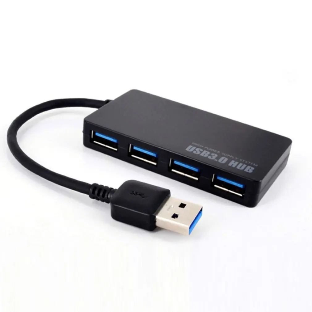 

Black Ultra-thin 4-port USB 3.0 HUB High Speed Indicator Light USB Hub For Multi-device Computer Laptop