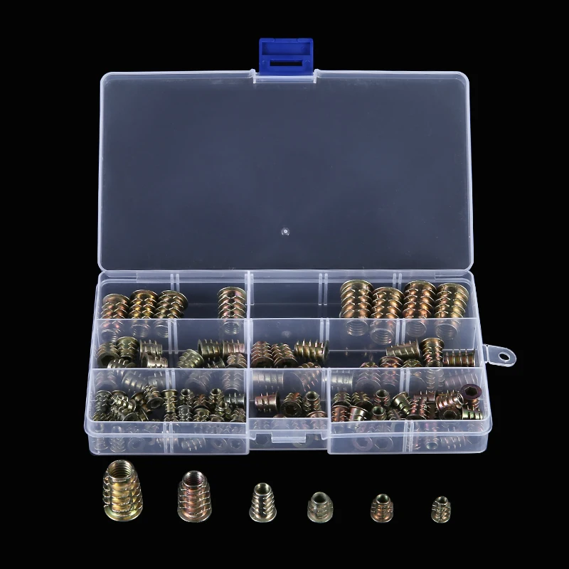 

100 шт., шестигранные гайки из цинкового сплава M4 M5 M6 M8 M10, Стальные Шестигранные гайки с резьбой для мебели по дереву