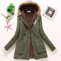 quilt snow outwear new winter military coats women cotton wadded hooded jacket medium long casual parka thickness