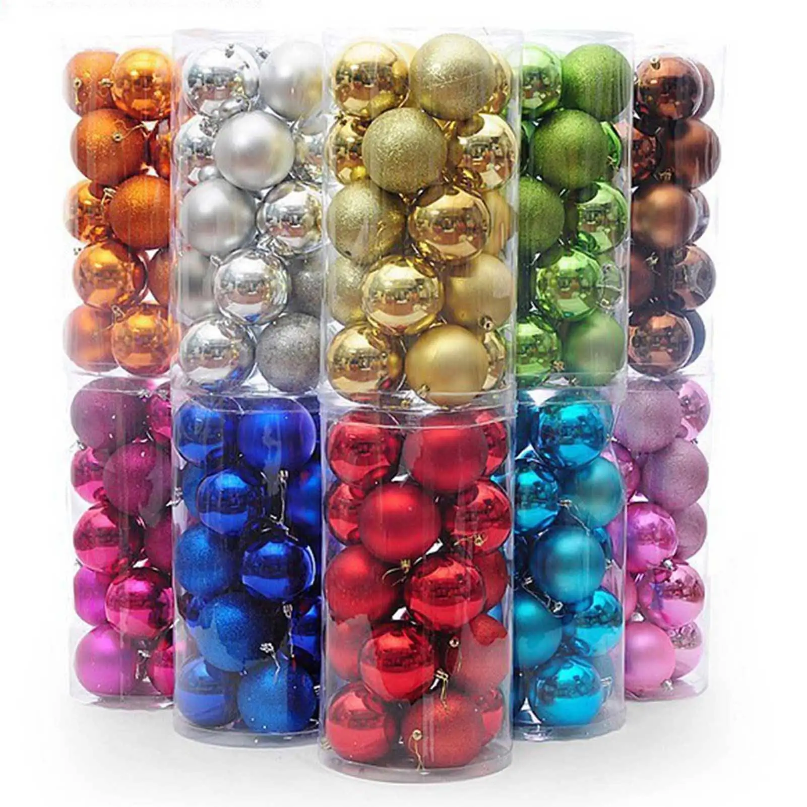 

24Pcs/Box Christmas Tree Ball Ornament Plastic Baubles Birthday Party Wedding Decorations DIY Xmas Tree Decoration Balls