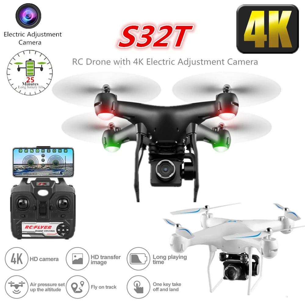 Радиоуправляемые дроны 4K Квадрокоптер с камерой HD 1080P Дрон WiFi FPV Дрон пульт дистанционного управления вертолет полет игрушек 23 мин Радиоуправляемый Дрон