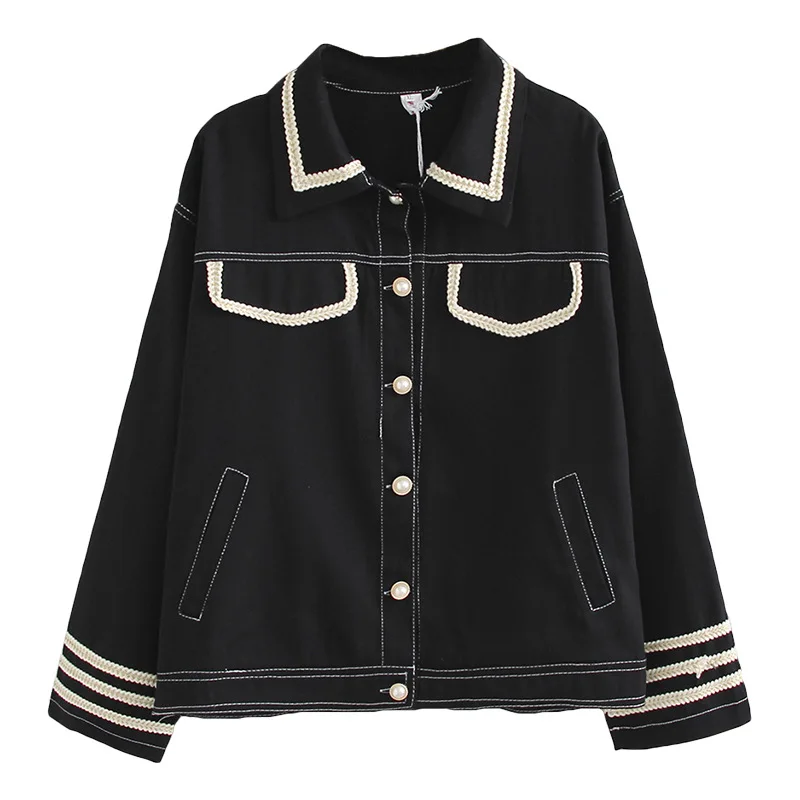 Повседневная джинсовая куртка размера плюс 2019 осенняя одежда модные свободные