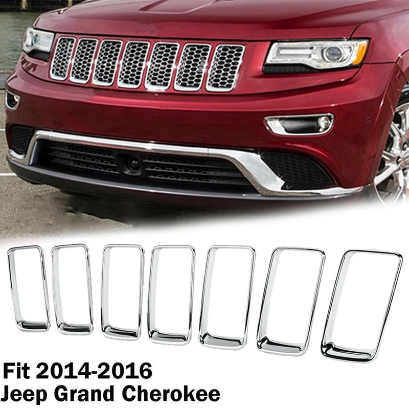 7 шт. хромированная Накладка на решетку гриля для Jeep Grand Cherokee 2014-2016 | Автомобили и