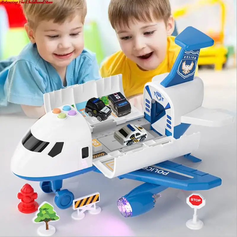 

1pc Aircraft Simulation Track Inertia Toy With Lights Music Plane Kids Airliner Toy
