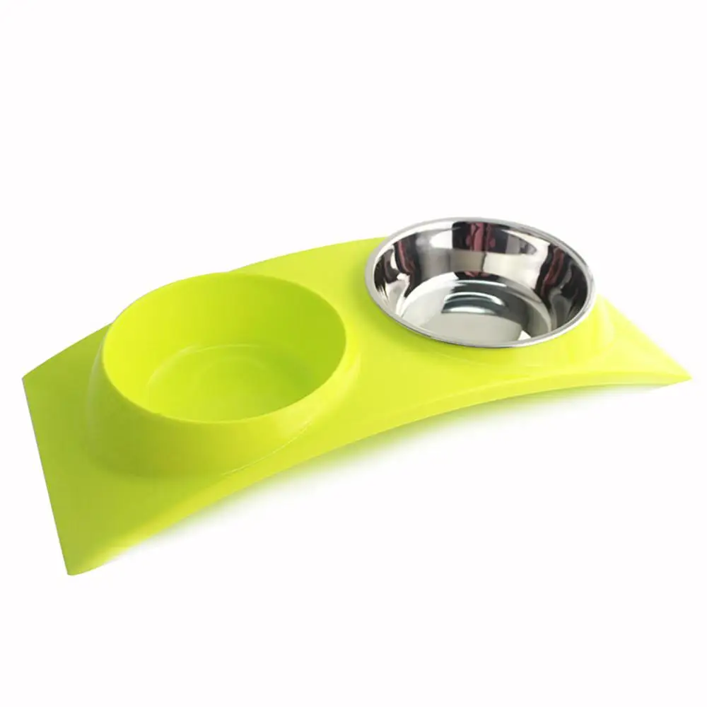 Миски из нержавеющей стали с двойной собачкой и кошкой всплеск корм для домашних