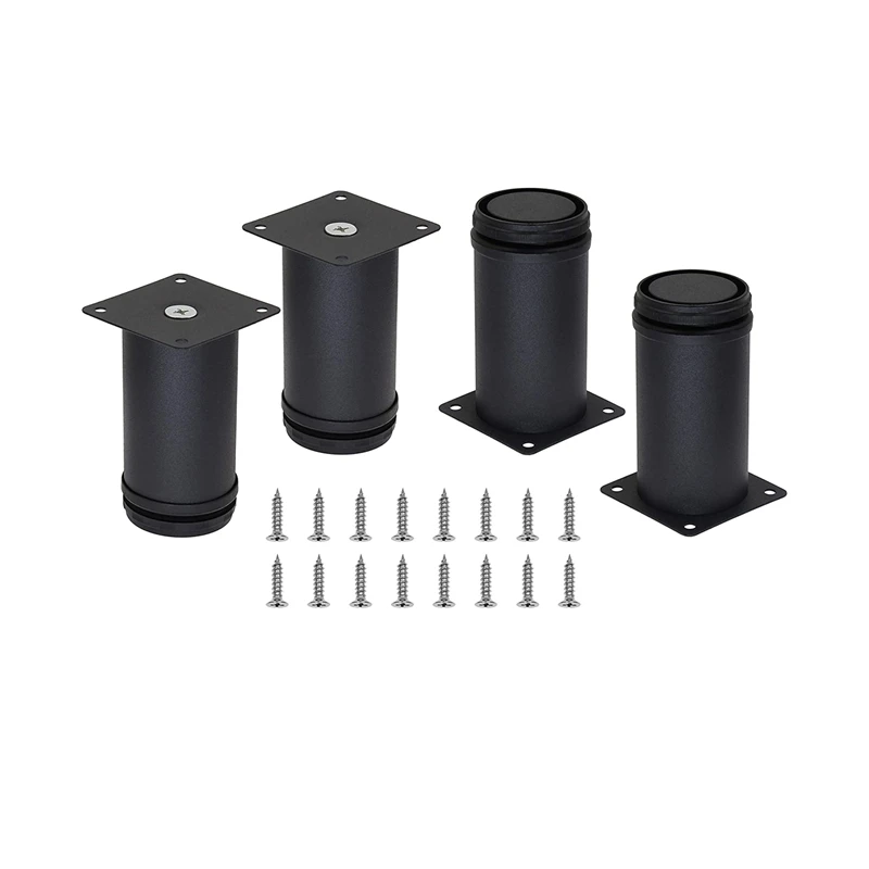 

4Pcs 4 Inch Adjustable Furniture Legs Stainless Steel Table Legs Thickened Cabinet Sofa Legs Feet
