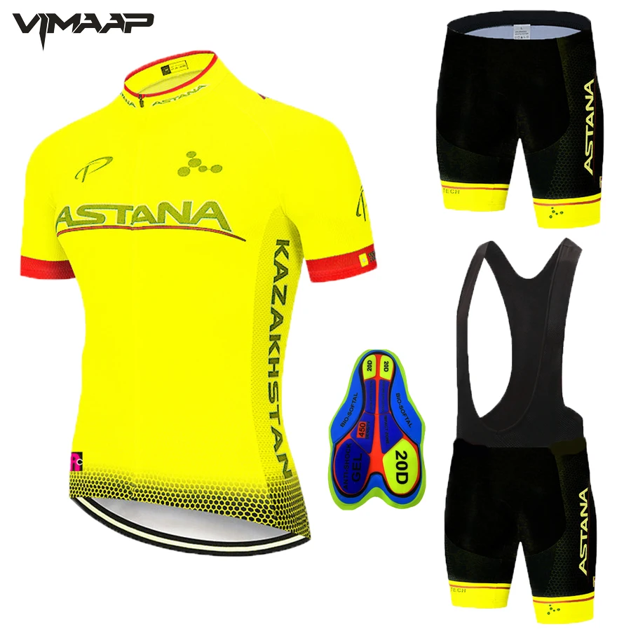 2020 Red Team АСТАНА задействуя одежда Set Mens велосипедов Майо MTB Гонки Ropa Ciclismo лето Hombre