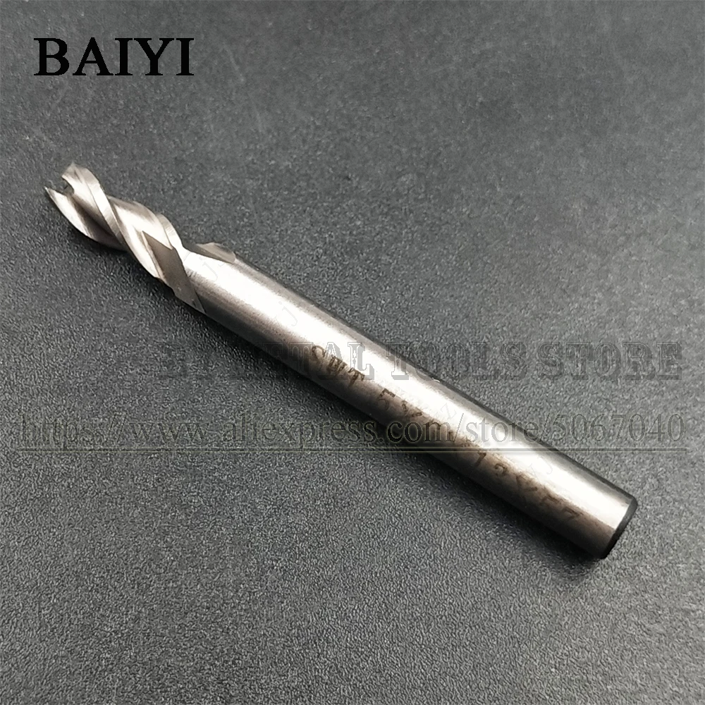 

Straight Shank Milling Cutter 5mm HSS Straight Shank 3 Flute End Mill Cutter Drill Bit Tool Super hard straight shank end mill
