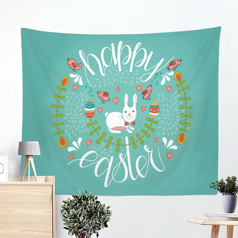 Пасхальные гобелены мультяшный кролик домашний коврик для спальни настенный