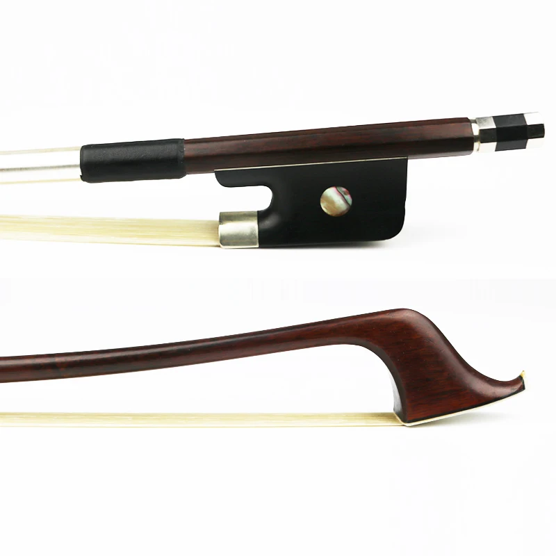 

NEW 4/4 Size French Bass Bow Pernambuco Ebony Frog Nickel Silver Natural Mongolia Horsehair Bass Parts Accessories