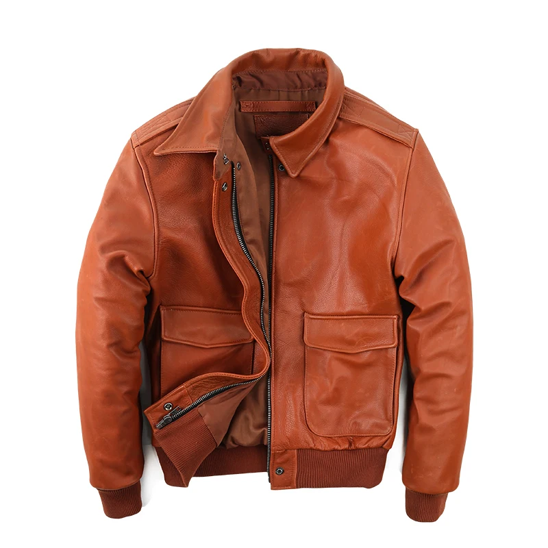 

Genuine Cowhide 2021Men's Jacket Air Force Flight Suit Cowhide Men's Motorcycle Leather Coat