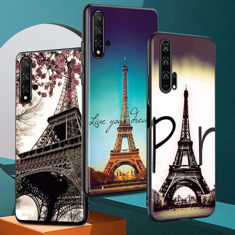 Beautiful Eiffel tower for Honor 30S 30i 30 View V 20 Pro 5G 20S 20E 10X 10 10i 9N 9C 9S 9X Lite Black Phone Case