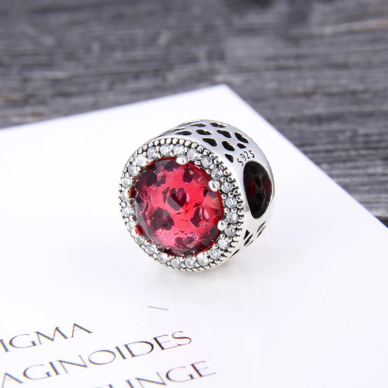 Шарм-бусина из серебра 925 пробы с кристаллами и цирконием отверстие 4 5 мм 17 цветов