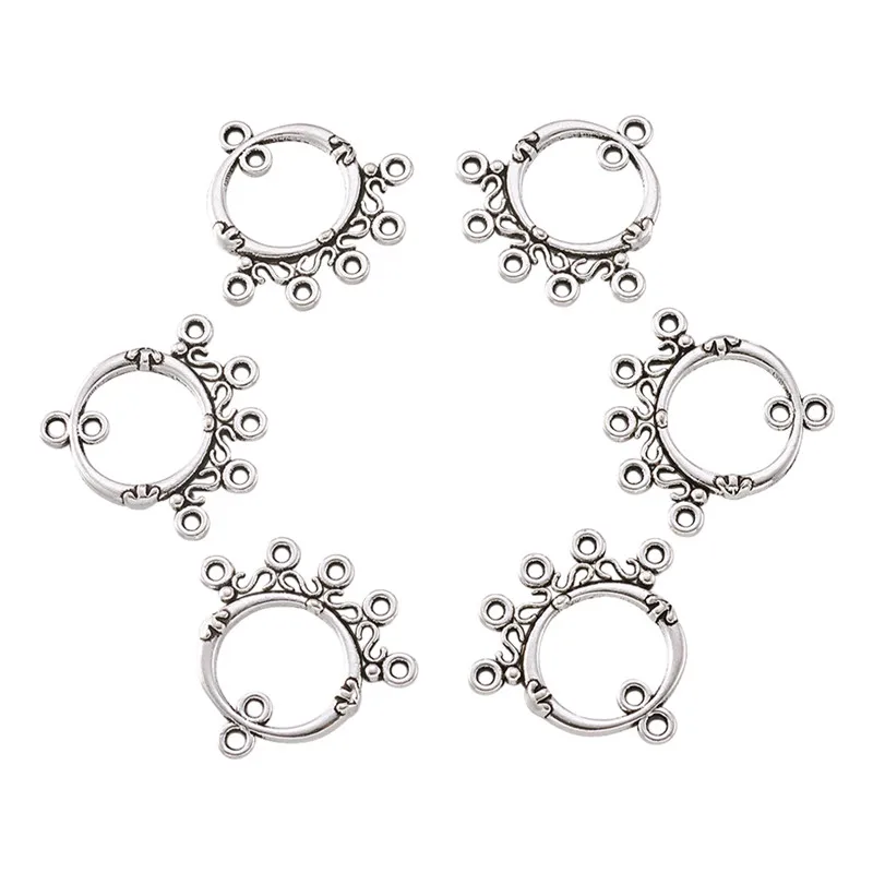 20 шт. антикварные серебряные шапки/цветы/лунообразные компоненты люстры в