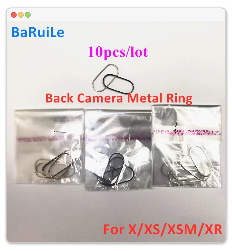 BaRuiLe 10 шт. задняя крышка для объектива камеры металлическое кольцо ободок iPhone X XR XS