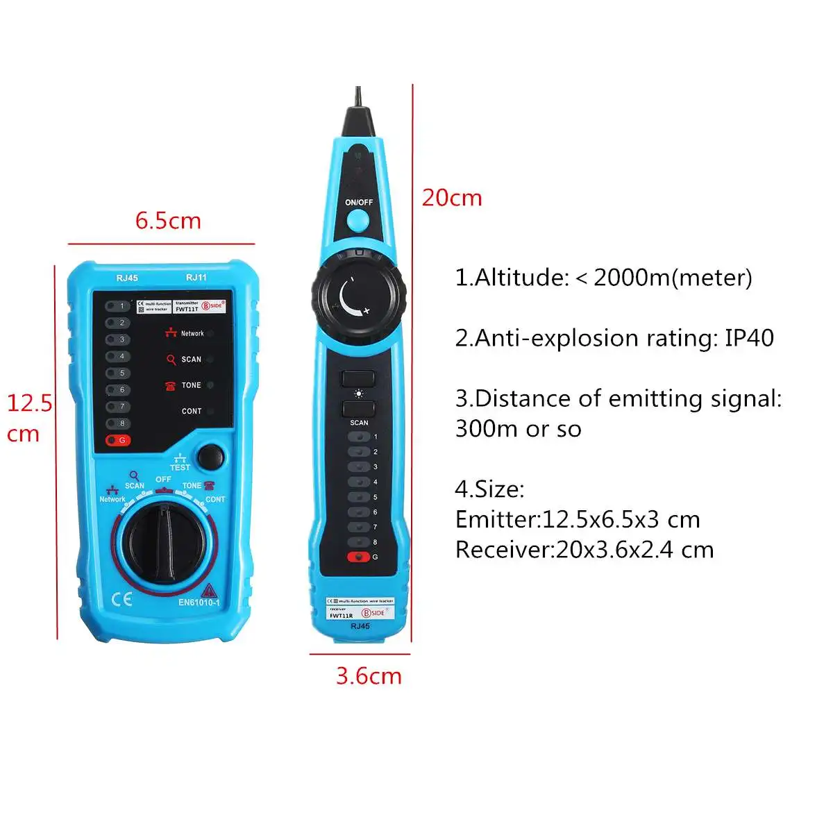 

Good Quality IP40 RJ45 Network Trace LAN Ethernet Phone Telephone Cable Tester Wire Tracker RJ45 RJ11 Finder