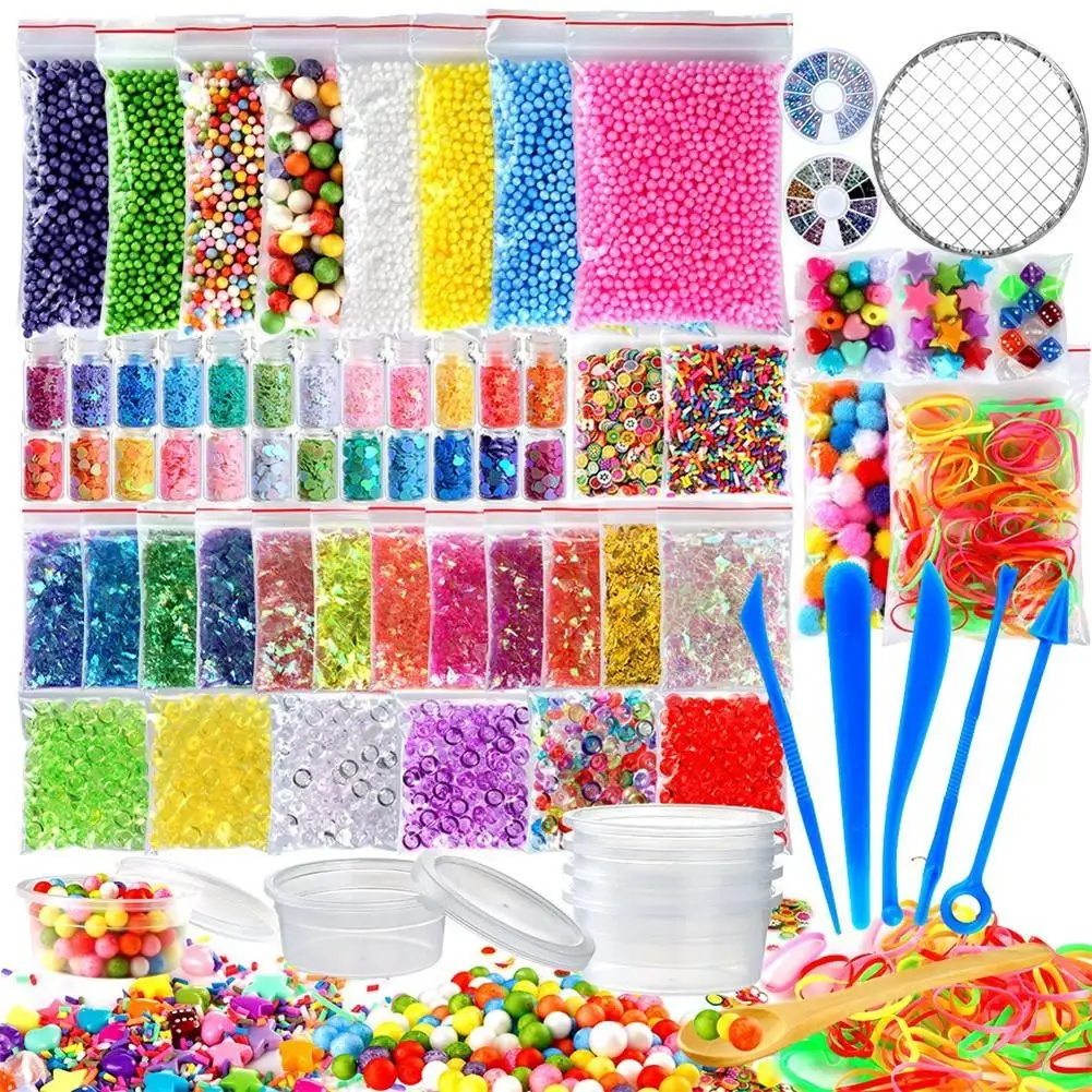 

72 Pack Making Kits Supplies for Slime Diy Handmade Color Foam Ball Granules Slime Making Material Set Slime Supplies Container