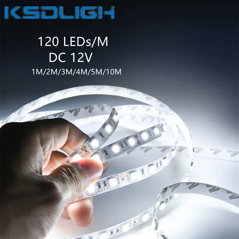 

Indoor SMD 2835 LED Strip Low Voltage DC 12V 2400LM 120LEDs/m 5mm Width IP20 Flexible Bare Board Strip Light 1m 2m 3m 4m 5m 10m