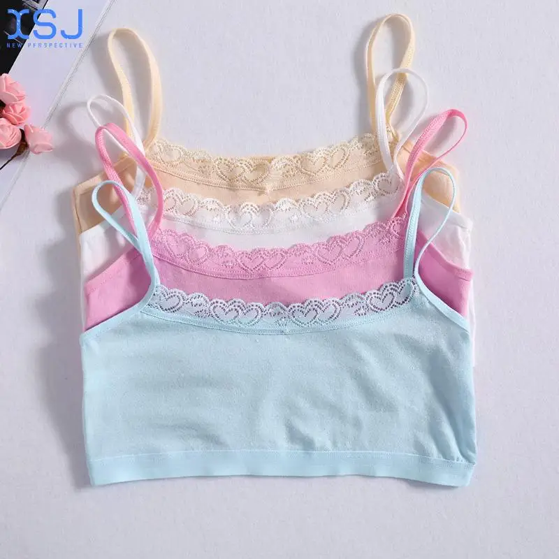

Kids Vest Teenager Bra Cotton Solid Student Underwear Training Bras Tops Wrapped Chest Underwear