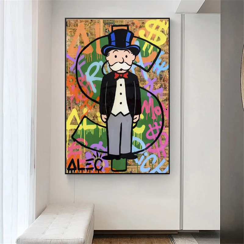 

MONOPOLY DOLLAR SIGN STATUE by Alec Monopoly Graffiti Art Paintings on the Wall Art Posters and Prints Modern Art Wall Pictures