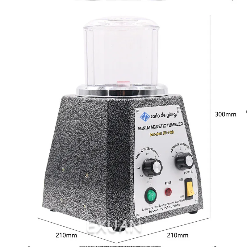 KT100 Magnetic Tumbler Polishing Machine Mini Magnetic Jewelry Polishing Machine Jewelry Tools Magnetic Polishing Machine