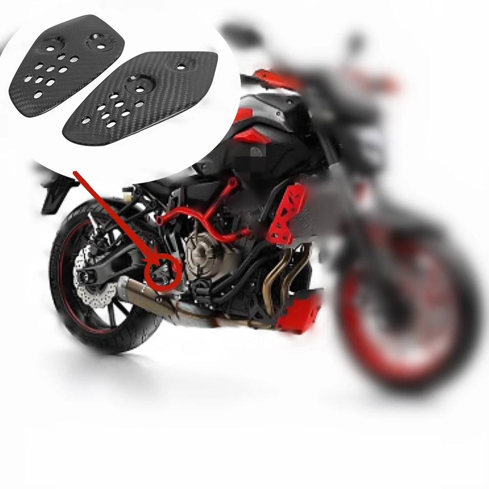 Реальные углеродного волокна мотоцикл каблук гвардии Rearset пластина для ног