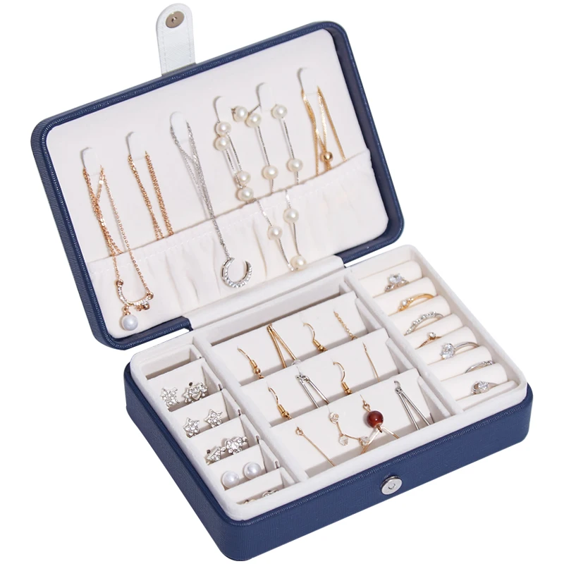 Новинка портативная шкатулка для ювелирных изделий в стиле коробка хранения сережек Eourean Кожаная Шкатулка