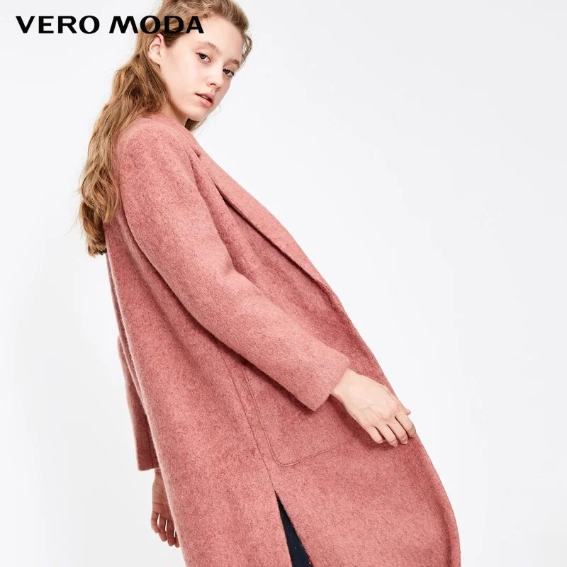 Vero Moda зимняя шерсть Длинное пальто Большой карманный жакет куртка женская|