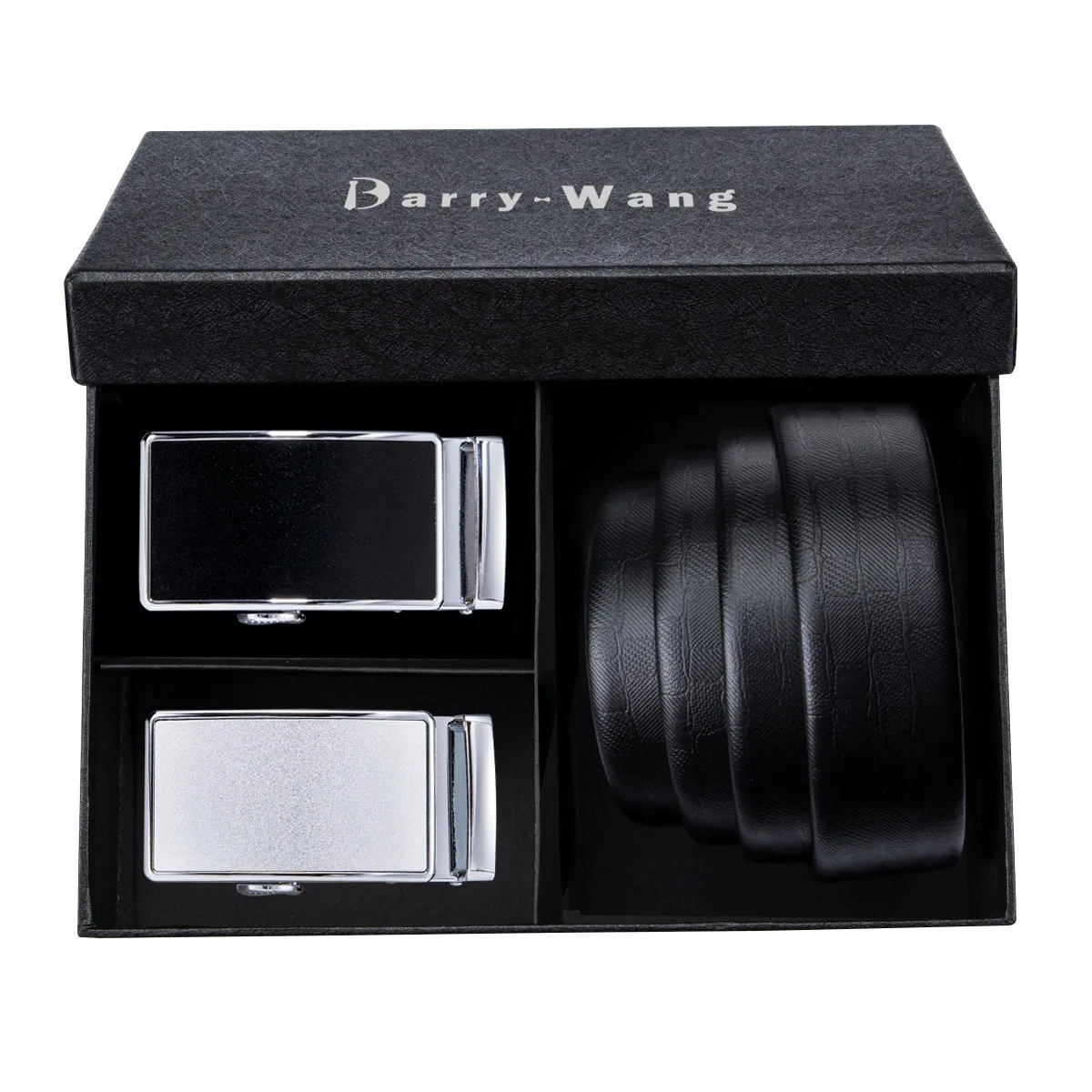 

Belts for Men Black Genuine Leather Belt White Buckle Waist Strap Automatic Slide Buckle Male Black Cowhide Belt Gift Barry.Wang