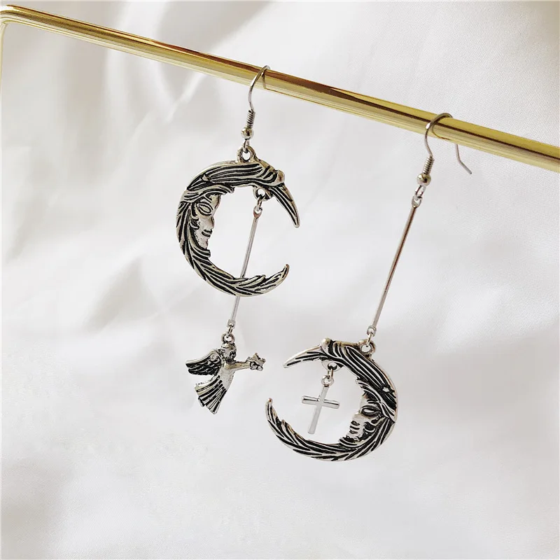 Новинка 2019 корейские серьги в стиле панк массивные Асимметричные висячие виде