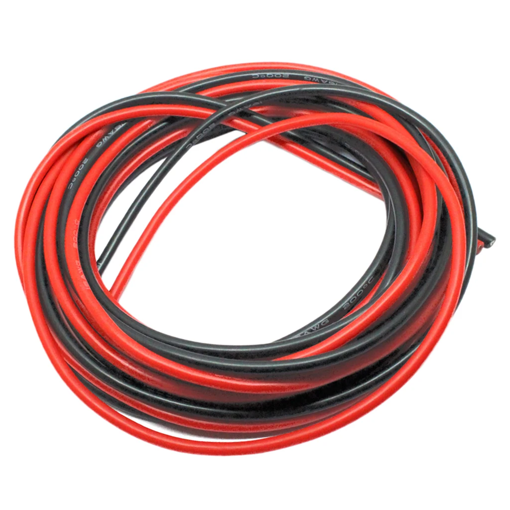 2Pcs 16AWG Flexible Silicone Cable High Temperature Resistant Black | Игрушки и хобби