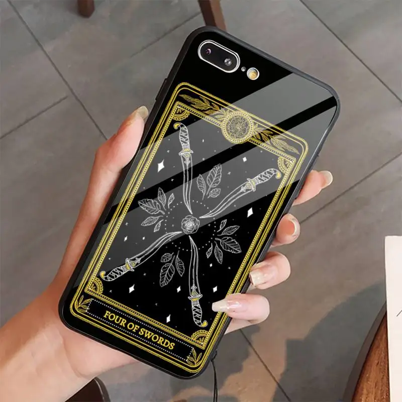 

design aesthetic art retro Tarot cards Phone Case Tempered glass For iphone 5C 6 6S 7 8 plus X XS XR 11 PRO MAX