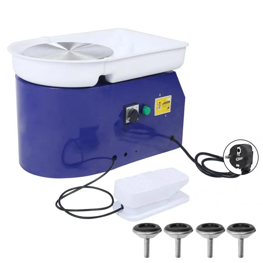 M&aacute;quina El&eacute;ctrica de rueda de cer&aacute;mica sin escobillas para estudiantes y aficionados, rueda de Arte de arcilla, 350W, 24cm-1