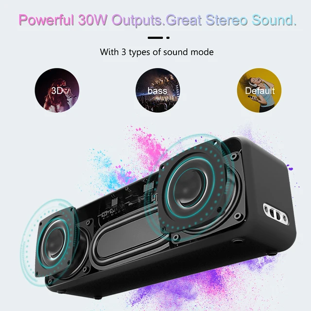 XDOBO X5 Portable Wireless Bluetooth Speaker V5.0 TWS Type-C Loud Stereo Super Bass  IPX6 Waterproof 30W Subwoofer Speaker 2