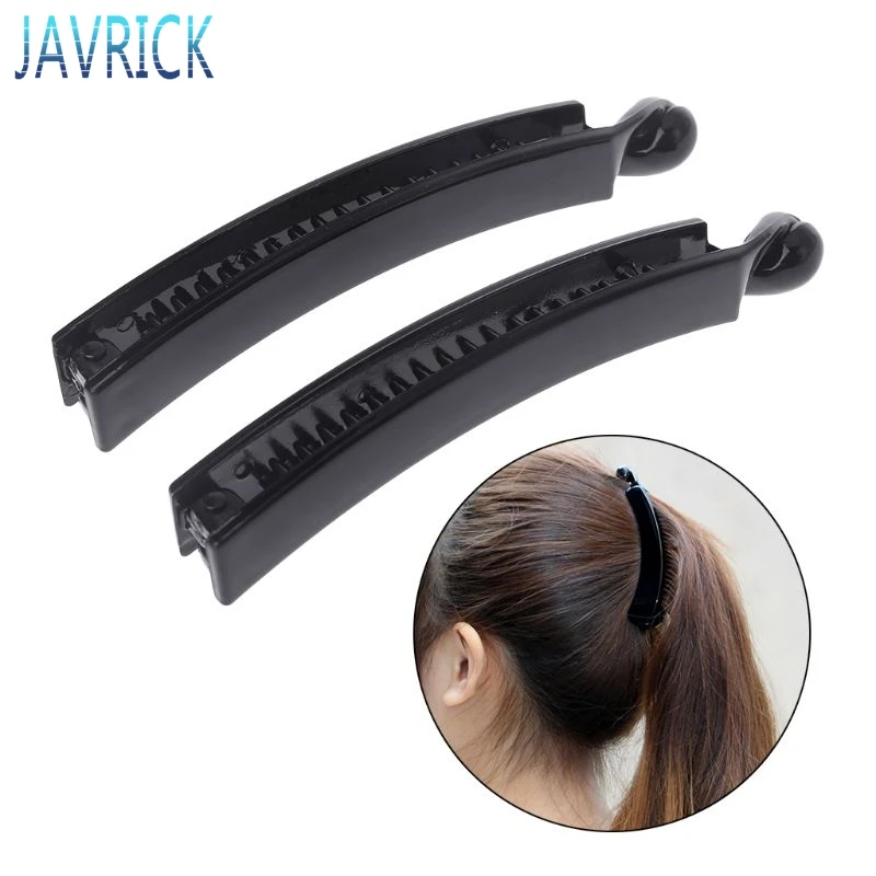 2 шт. 10 см зажимы для волос банан черные квадратные пластиковые заколки хвоста AUG5|