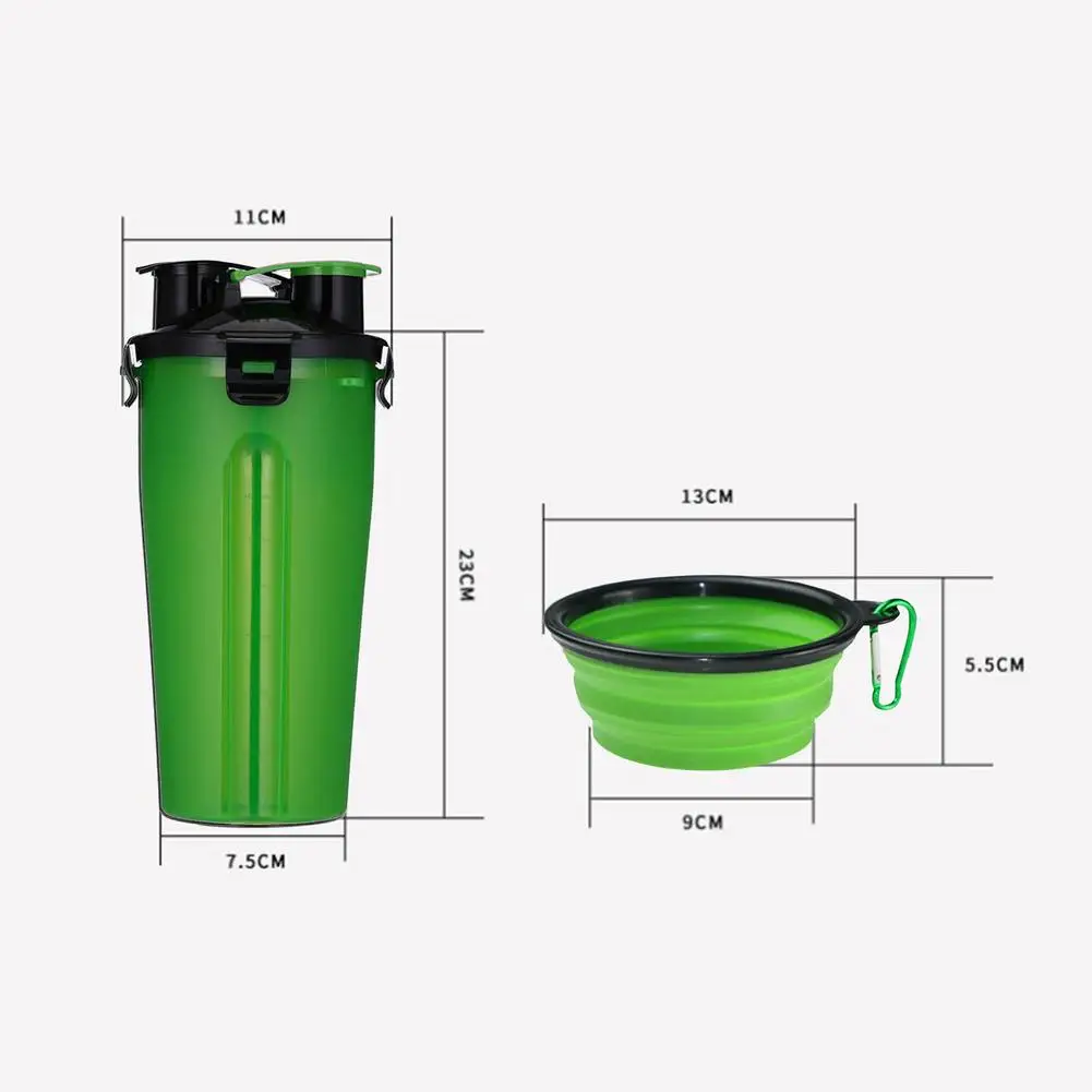 

Dog Water Bottle With Folding Food Bowl Outdoor Portable Water Bowl For Dogs Puppy Food Collapsible Pet Feeder Dish Bowl