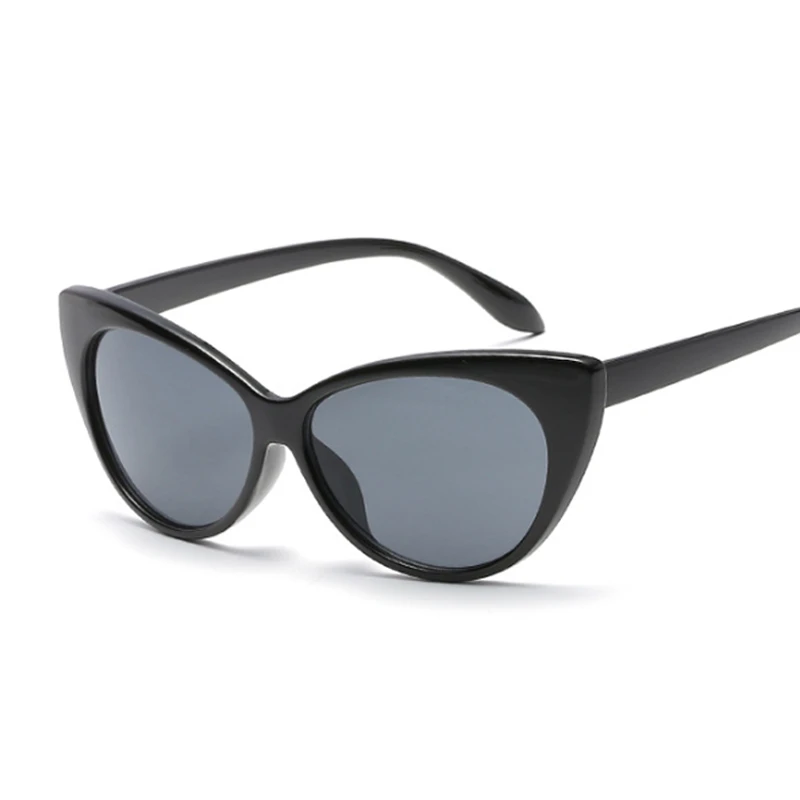 Винтажные черные солнцезащитные очки кошачий глаз женские брендовые