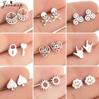 Корейские маленькие серьги-гвоздики из нержавеющей стали