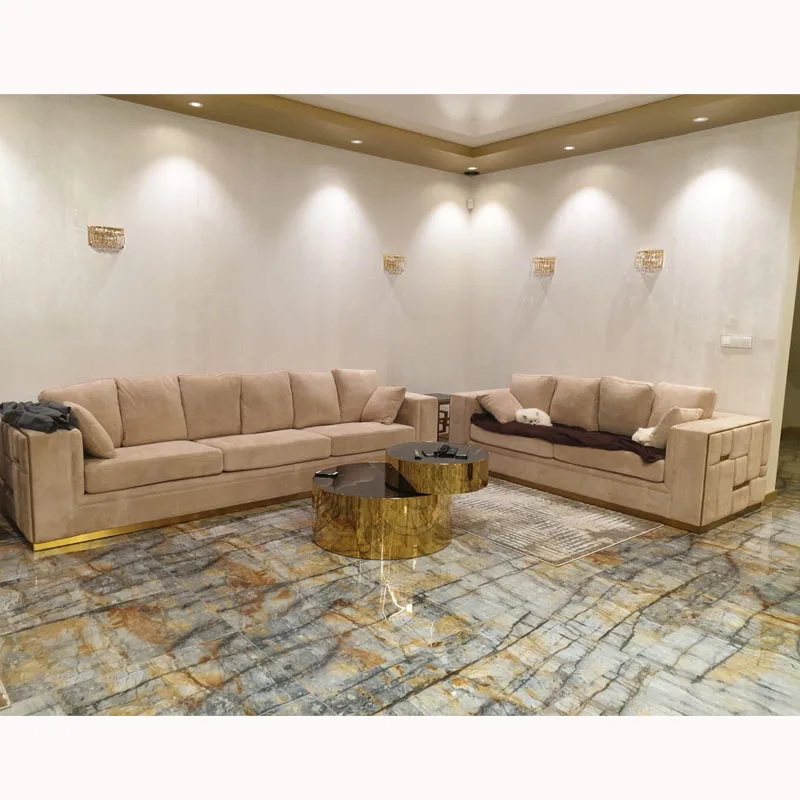 Высококачественный бархатный дизайнерский диван для гостиной на 8 мест | Мебель