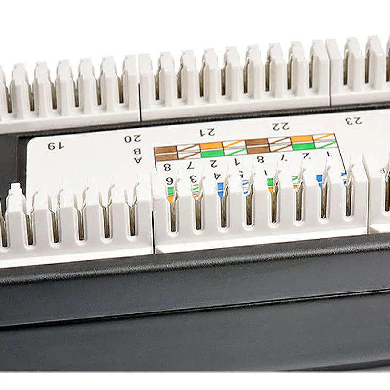 AUCAS Anti Dust CAT5E 24 Ports Patch Panel Frame with RJ45 keyston module jack connector plug adapters