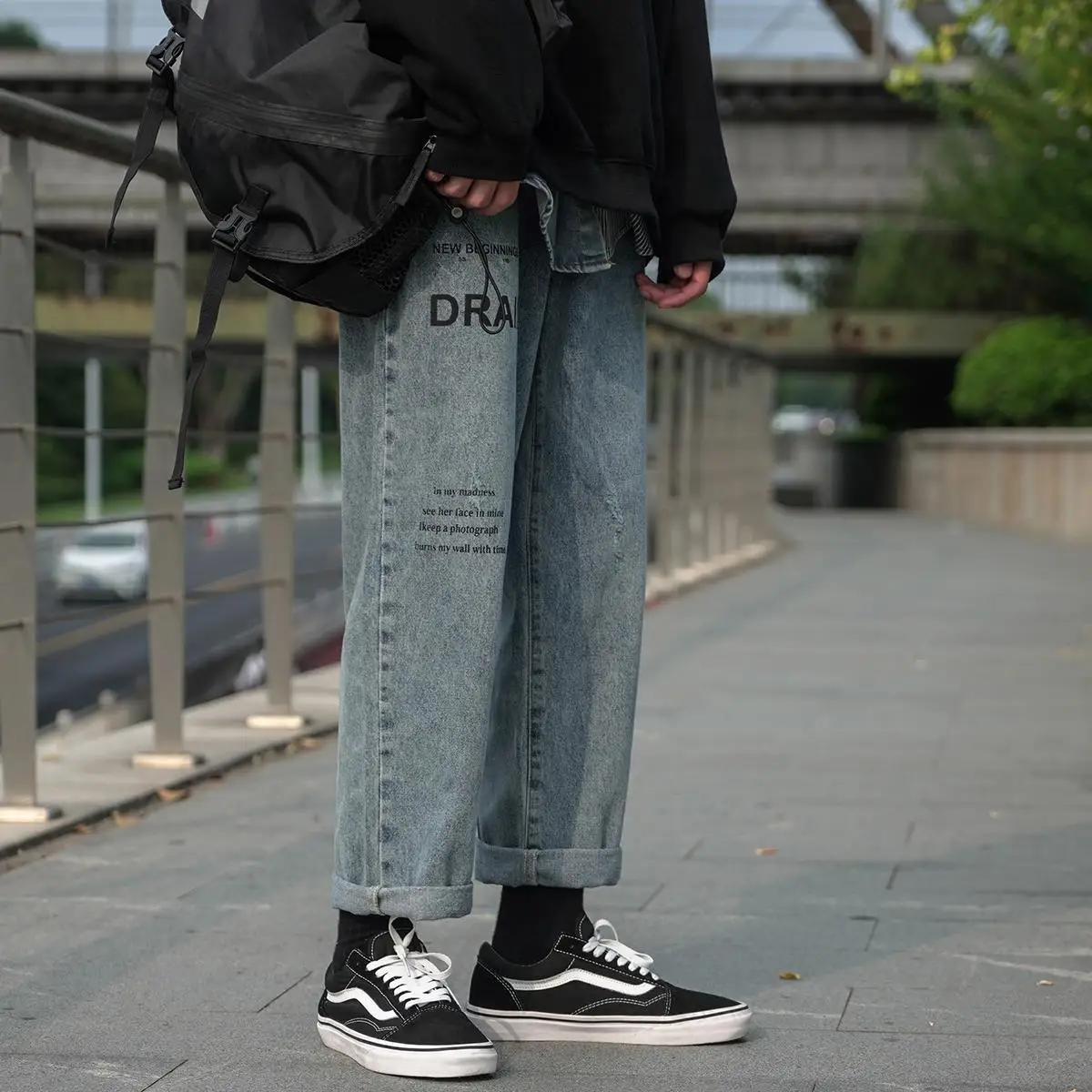 

Мужские повседневные брюки Ins 2020, мужские брюки в стиле хип-хоп, рэп, уличные джинсы, корейские прямые плотно прилегающие дышащие свободные б...