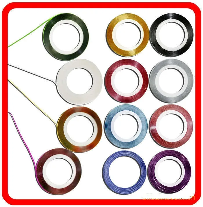 Разноцветная матовая Блестящая лента для ногтей линия русалки красочная