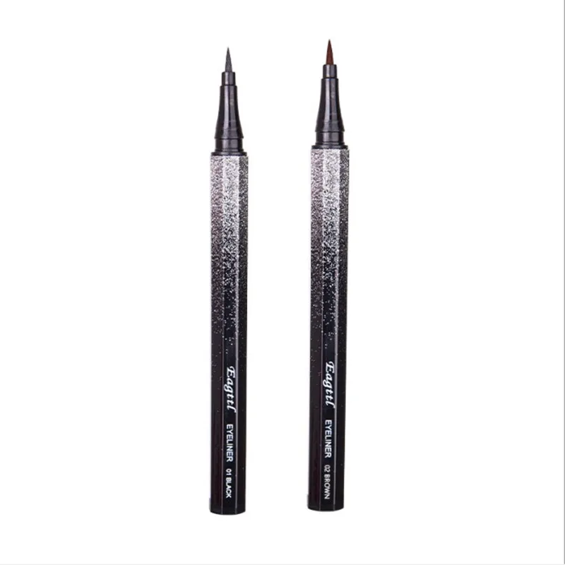 Подводка для глаз жидкая с двумя головками модная черная коричневая 3d подводка