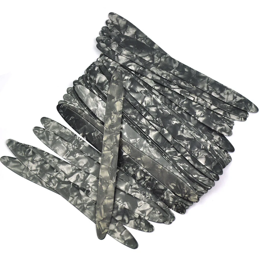 

Lots of 10pcs Black Pearl Celluloid Oud Picks Plectrums Reeshe Risha Thickness 0.71mm
