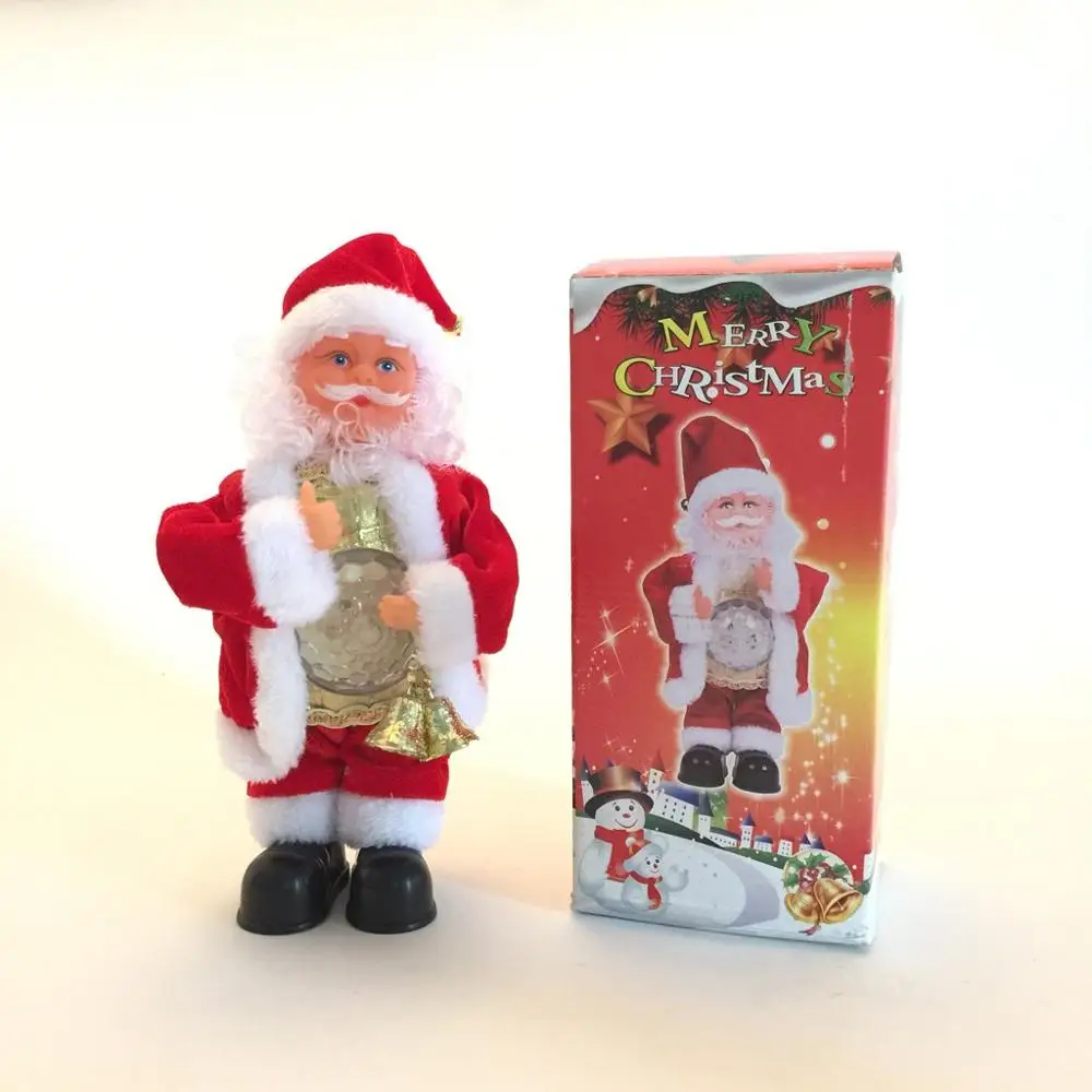 A Xmas decor 30 см яркая музыка живота старая Мужская подвеска электрическая кукла Санта Клауса светодиодный Рождественская Кукла электро-танец Санта Клаус 30S27 - Цвет: A Xmas decor