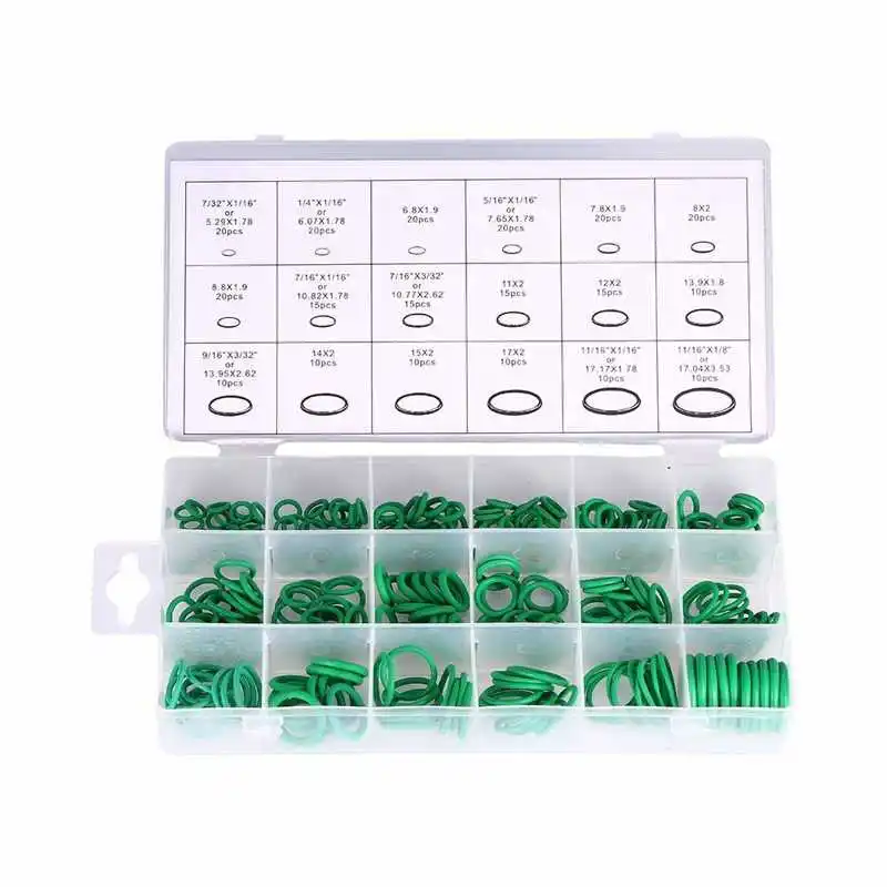 18 Sizes 270pcs Car Rubber Truck Replacement Air Conditioning Green O-Ring Tools | Автомобили и мотоциклы