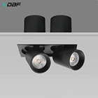 Утопленный потолочный светодиодный Светильник направленного света DBF, квадратный Точечный светильник с регулируемой растяжкой и COB матрицей, 14 Вт, 20 Вт, 24 Вт, для кухни, гостиной, помещений