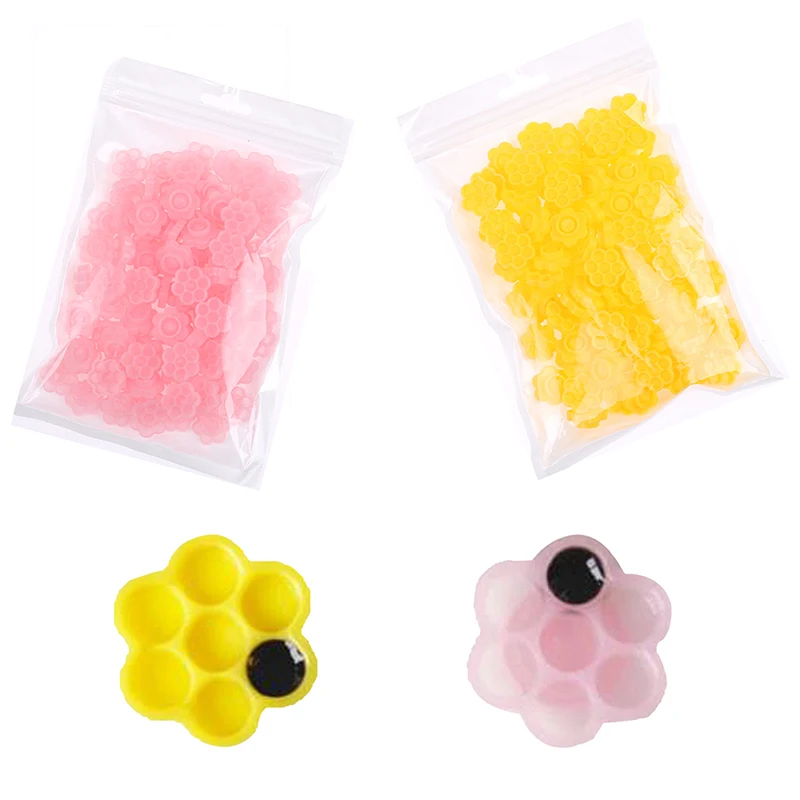 

100Pc 7In1 Flower-Shape Eyelash Extension Glue Cups Tattoo Adhesive Pigment Cups Eyelash Extension Makeup Tools